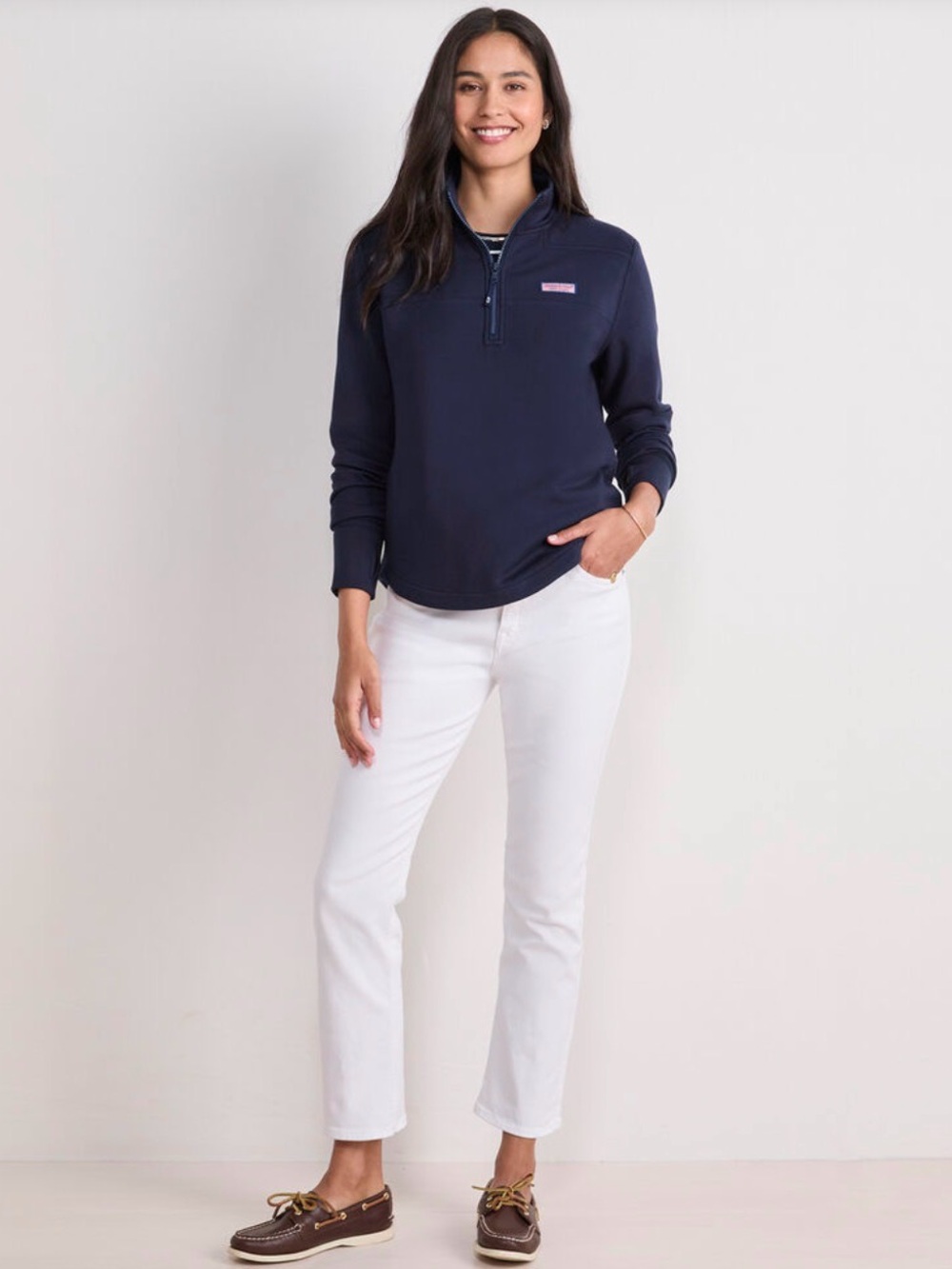 Vineyard Vines Shep Shirt 1/4 Zip Pullover Navy Blue Size L